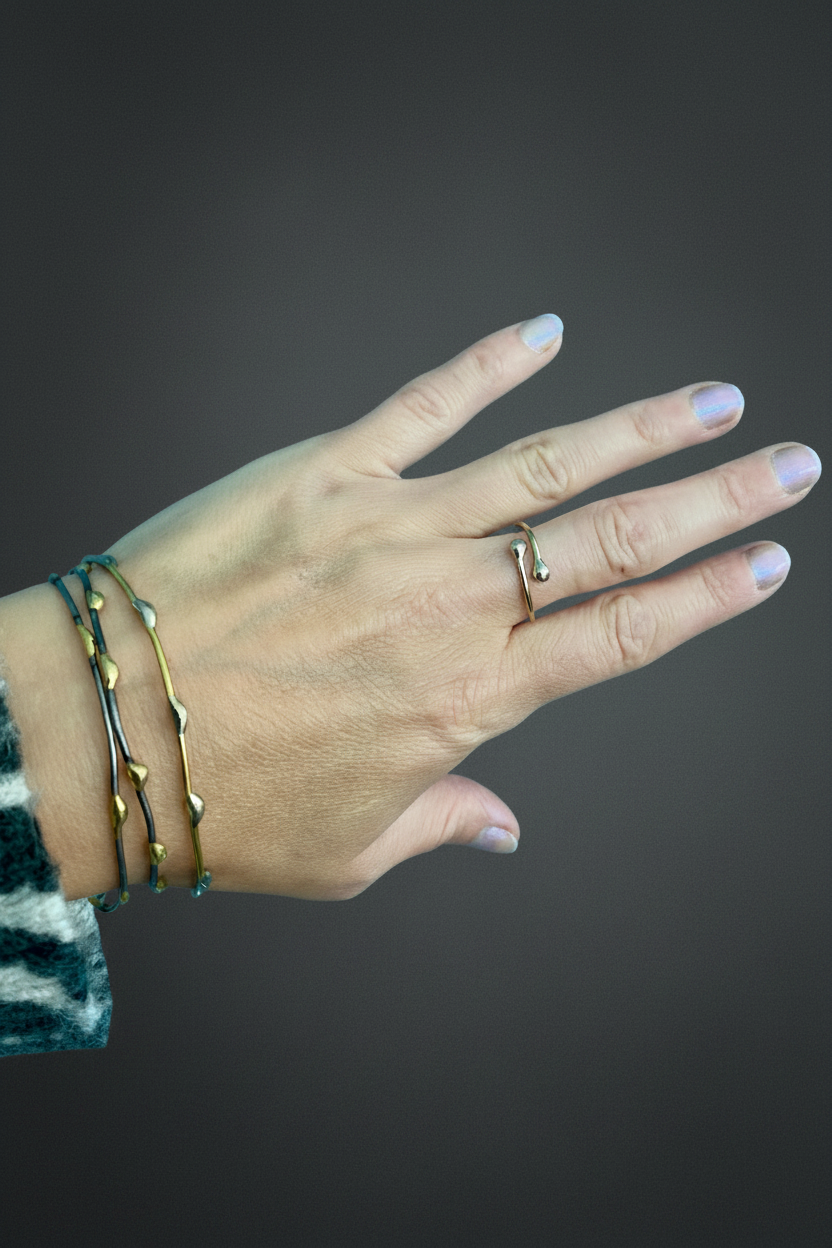 Gwlith Brass and Silver Torque Ring