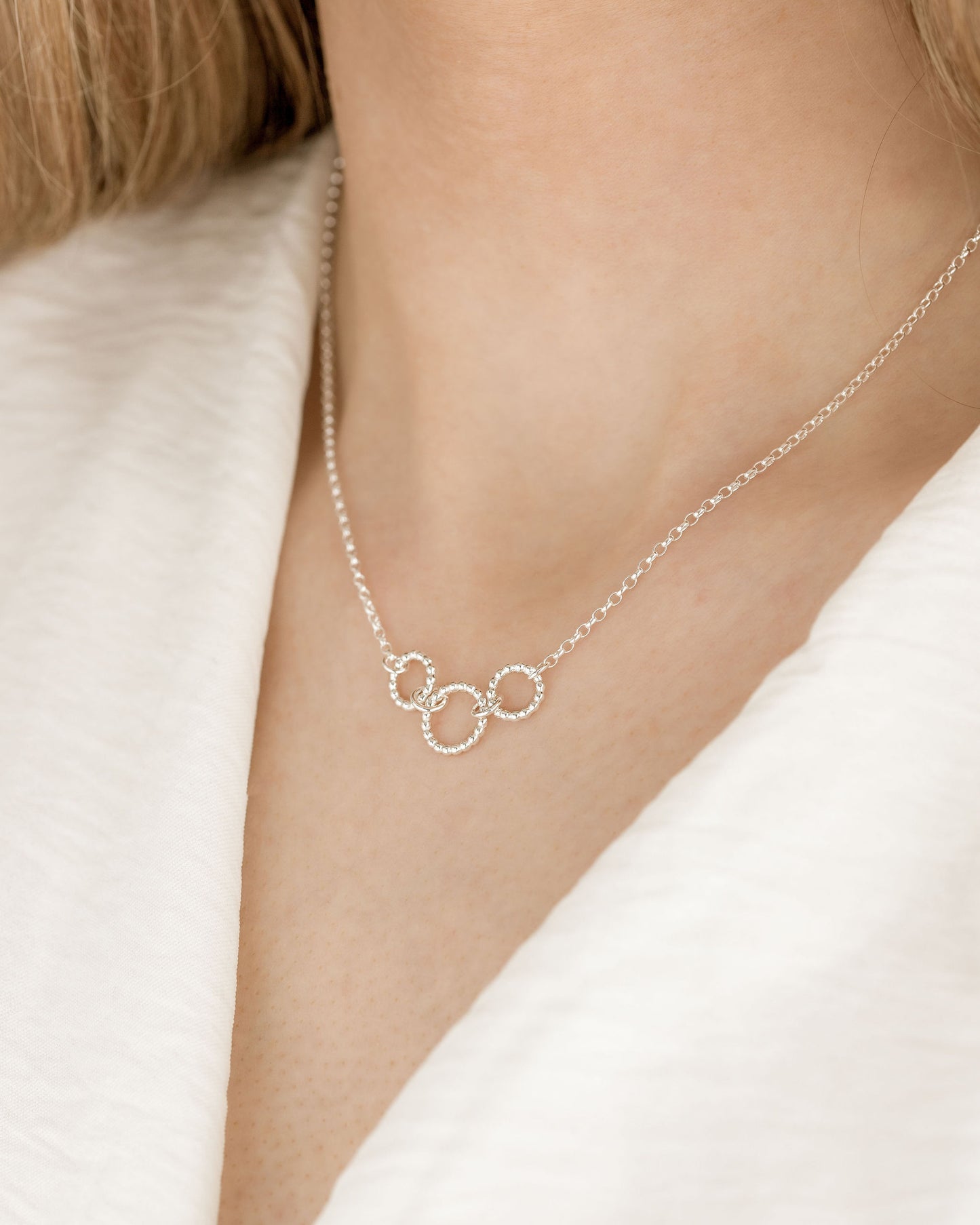 Triple Hoop Pendant - Silver