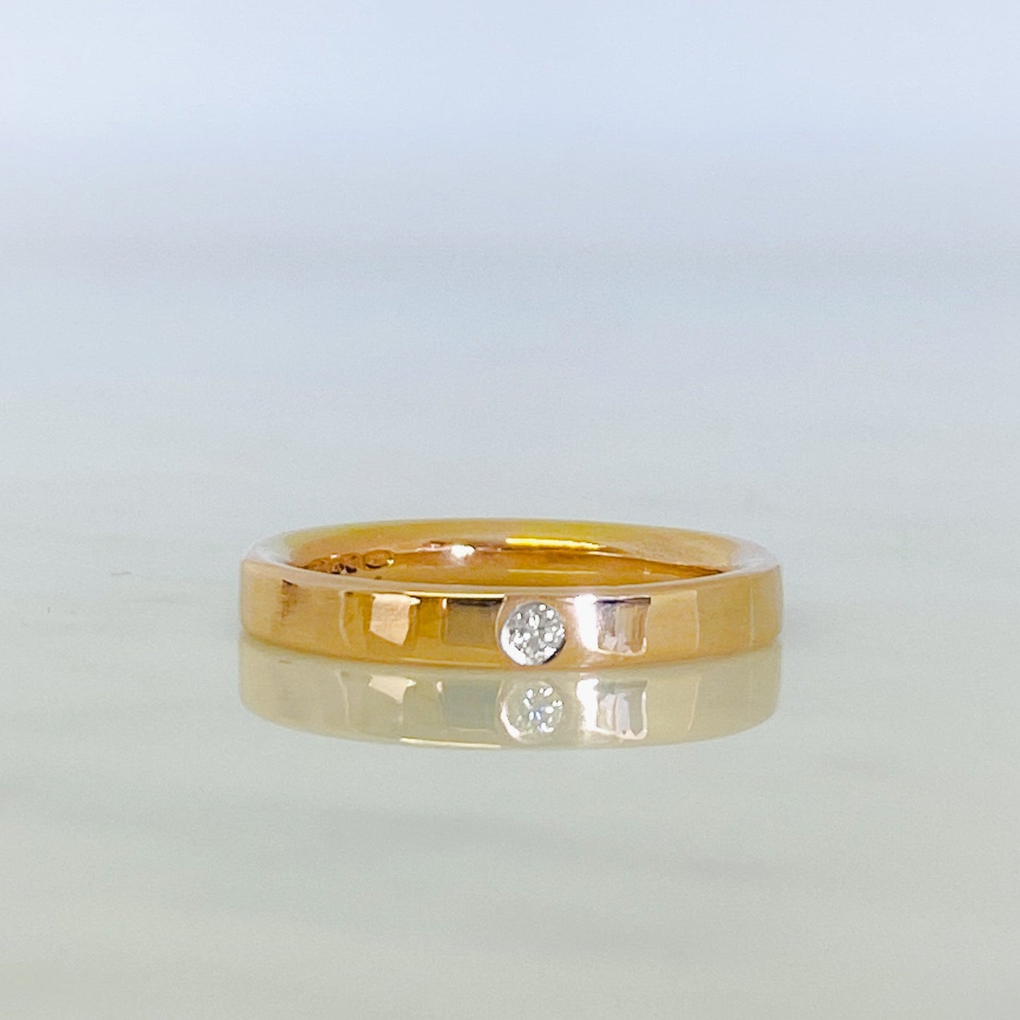 Modrwy Priodas Clasurol Rose Gold a Diamond
