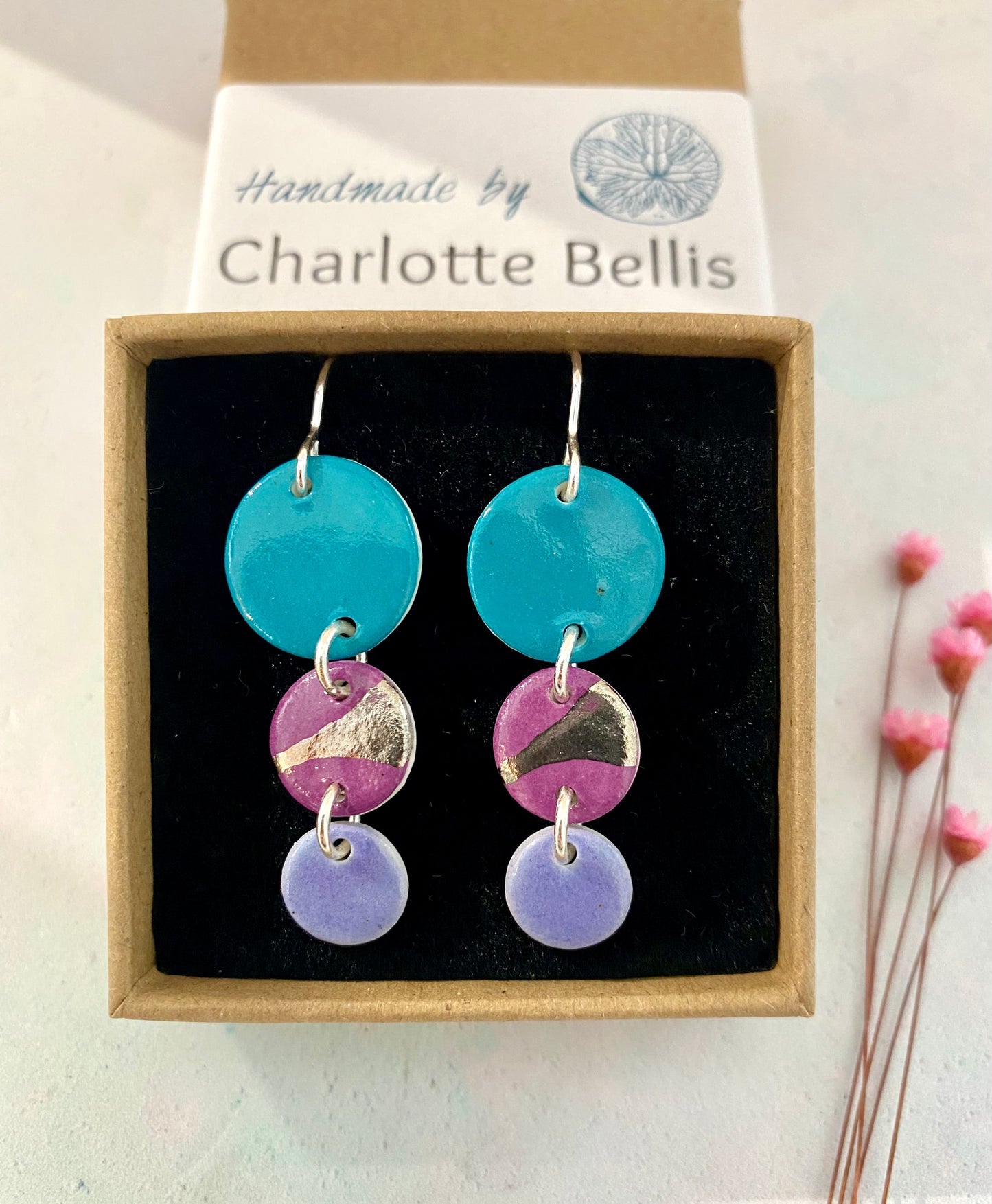 Disc Earrings with Platinum Detailing