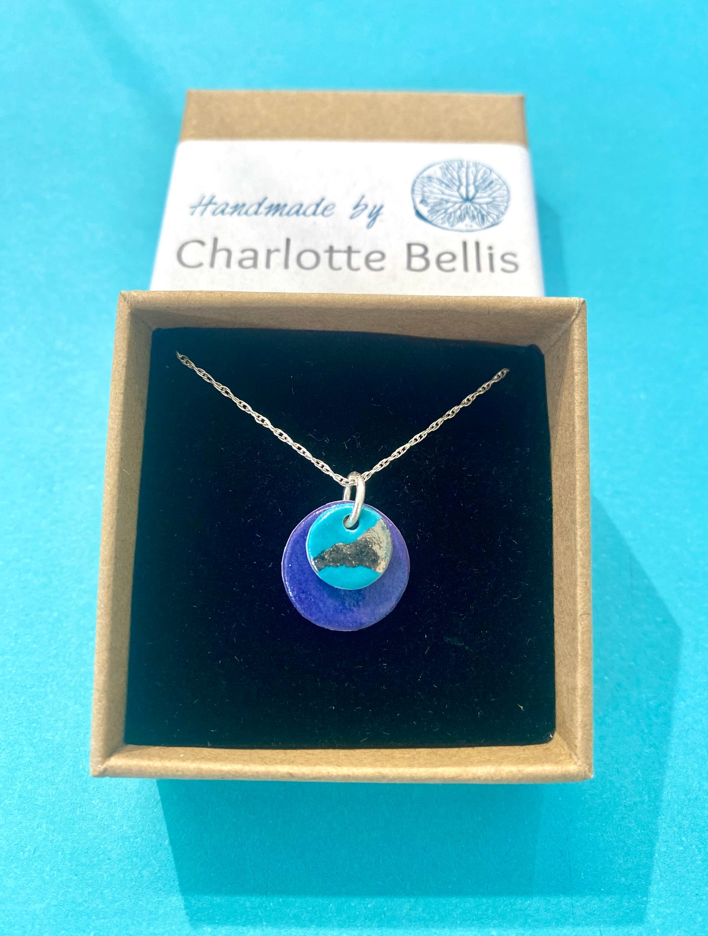 Dainty Double Disc Necklace with Platinum