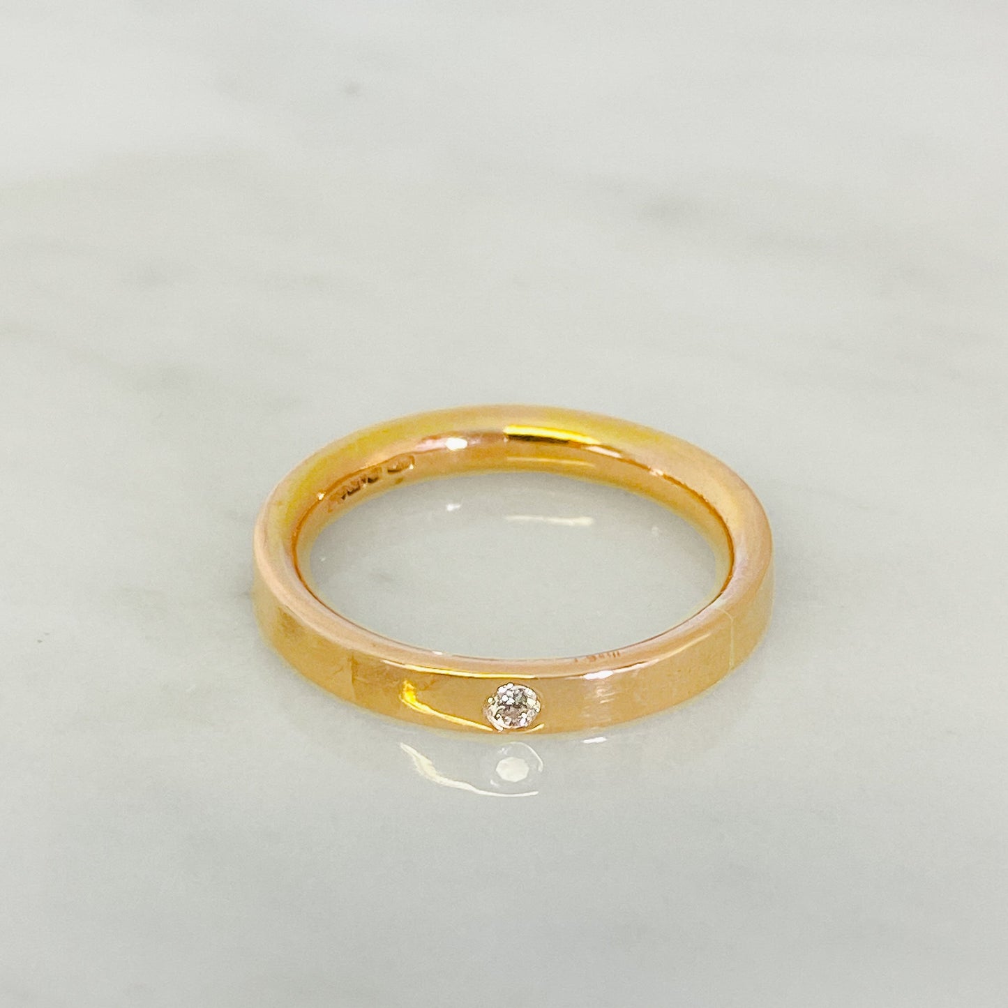 Modrwy Priodas Clasurol Rose Gold a Diamond
