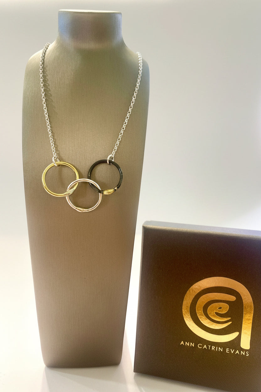 Gwlith Family Necklace 3 rings