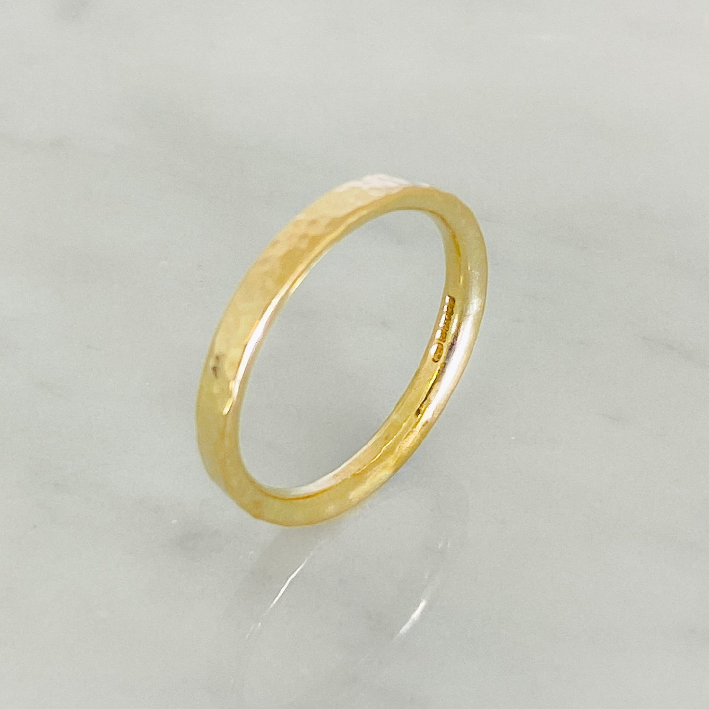 Gold Dimpled Texture Wedding Ring