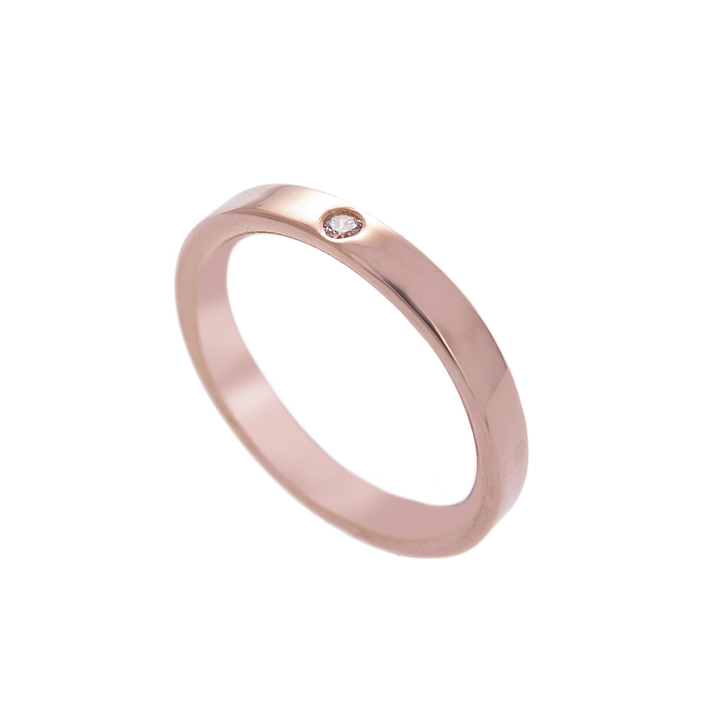 Modrwy Priodas Clasurol Rose Gold a Diamond