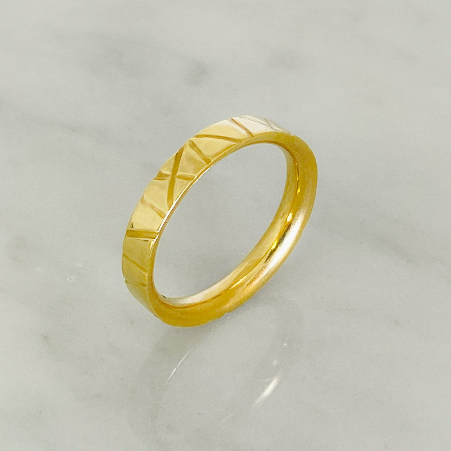 Gold Hand Drawn Wedding Ring