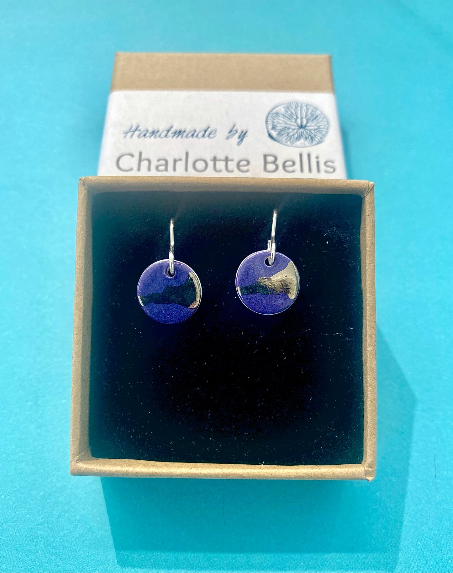 Disc Earring with Platinum or Copper Detailing