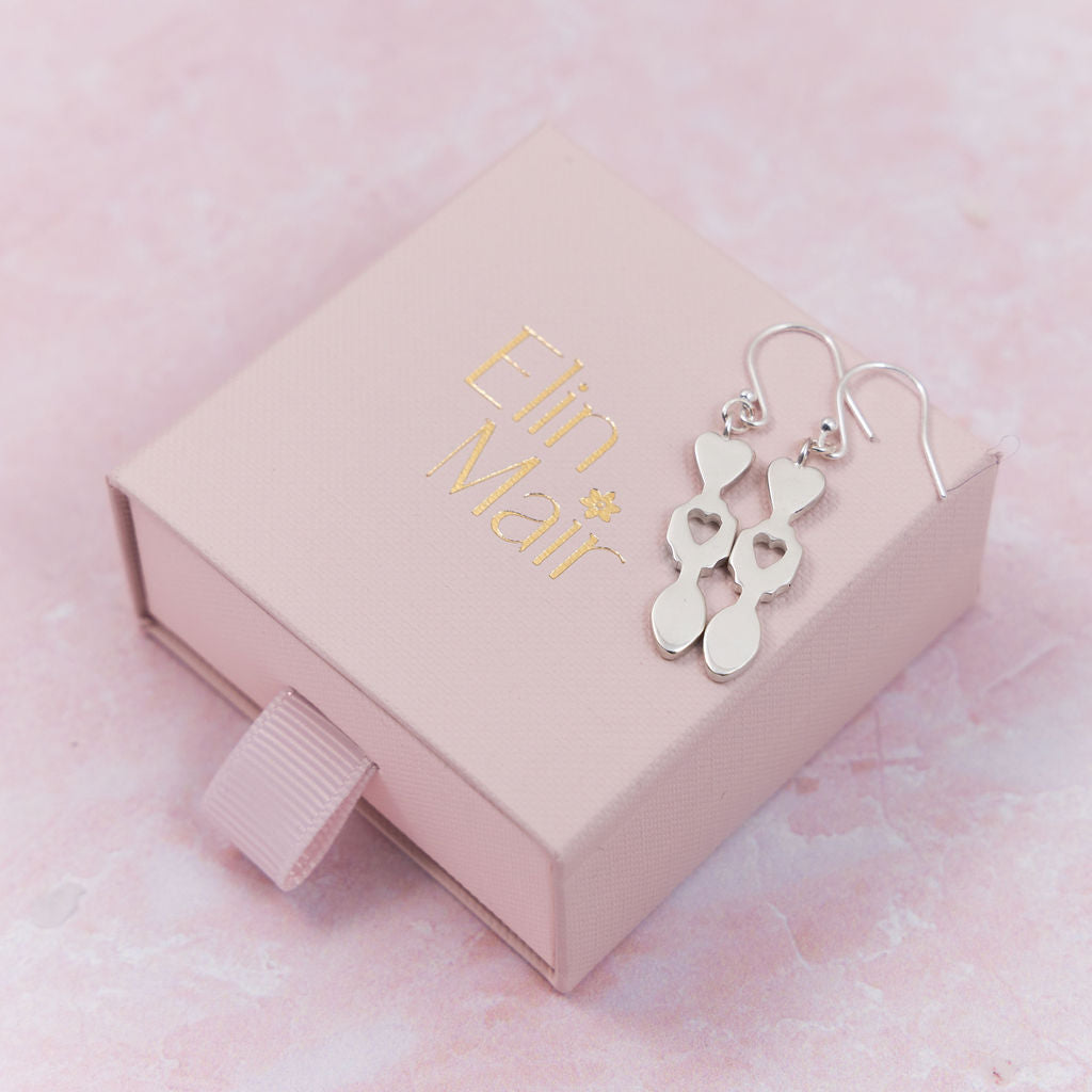 Lovespoon - Hook Earrings - Silver - Large