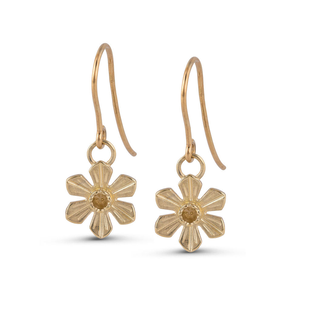 Daffodil - Hook Earrings - Gold - Small