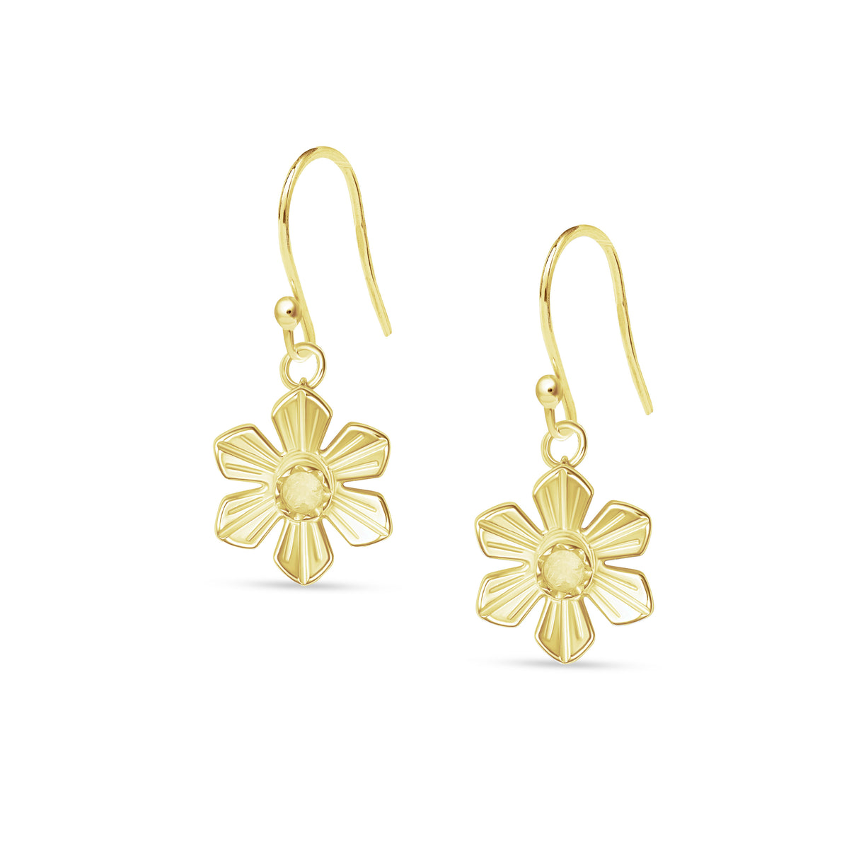 Daffodil - Hook Earrings - Gold - Large