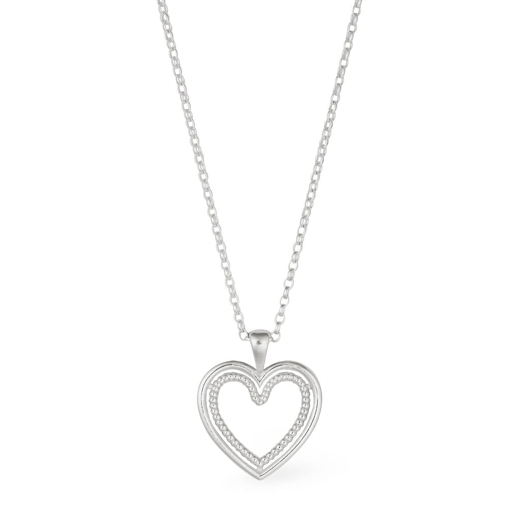 Cariad Heart Pendant - Large - Silver