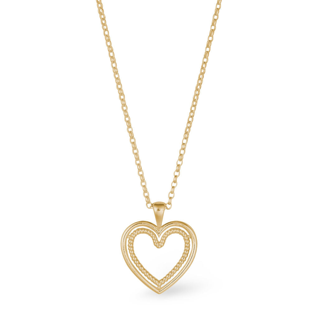 Cariad Heart Pendant - Large - Gold