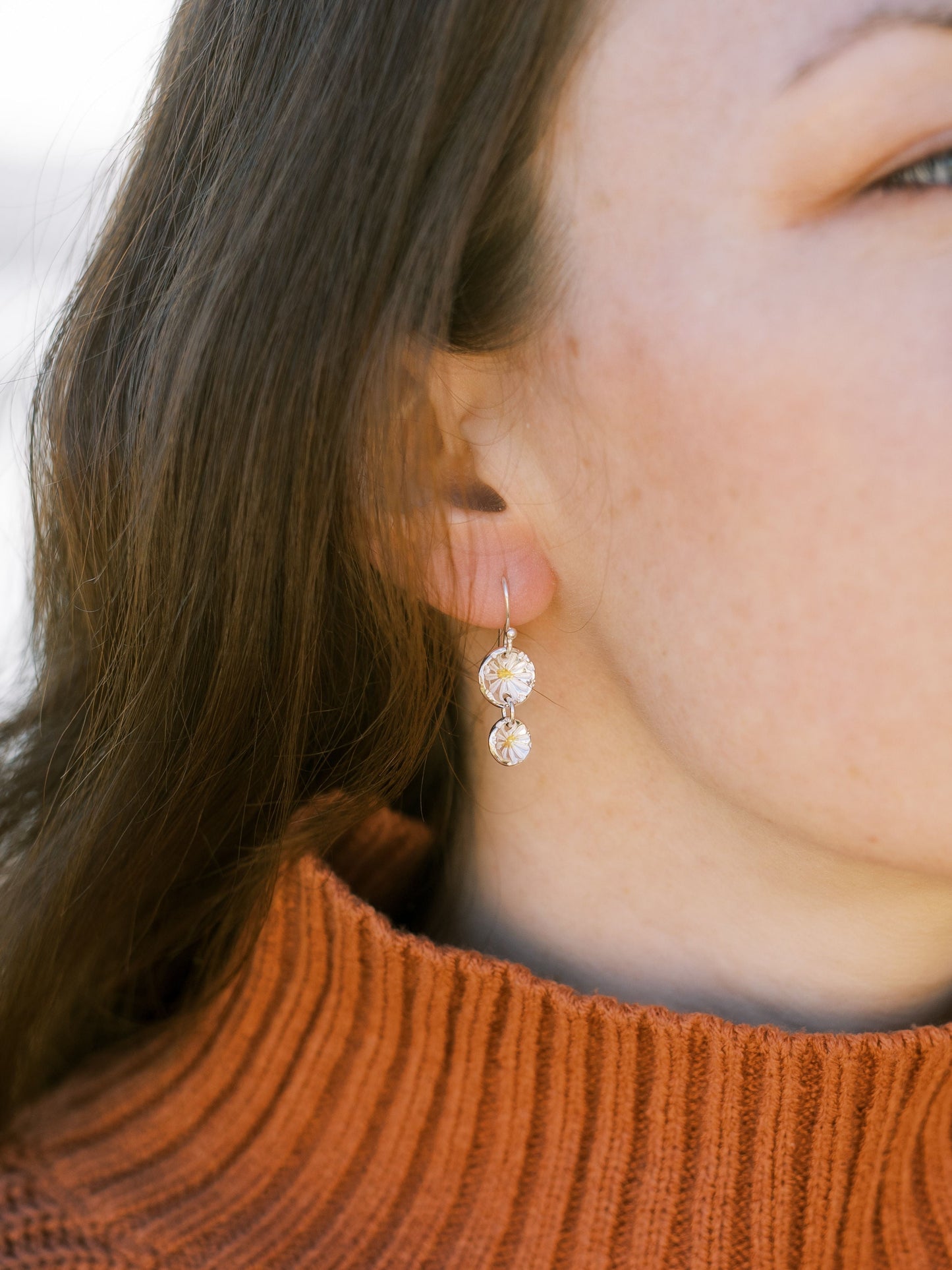 Daisy - Hook Earrings - Double