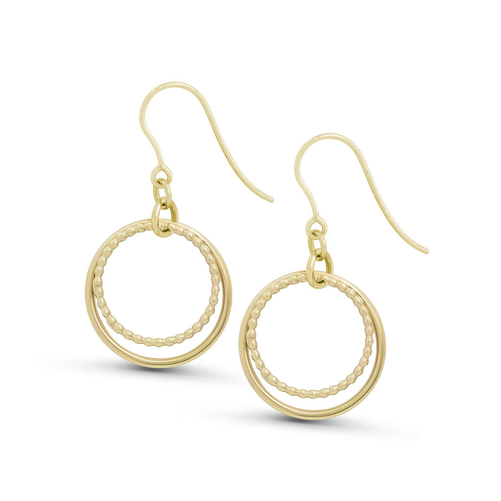 Hoop - Hook Earrings - Gold - Large