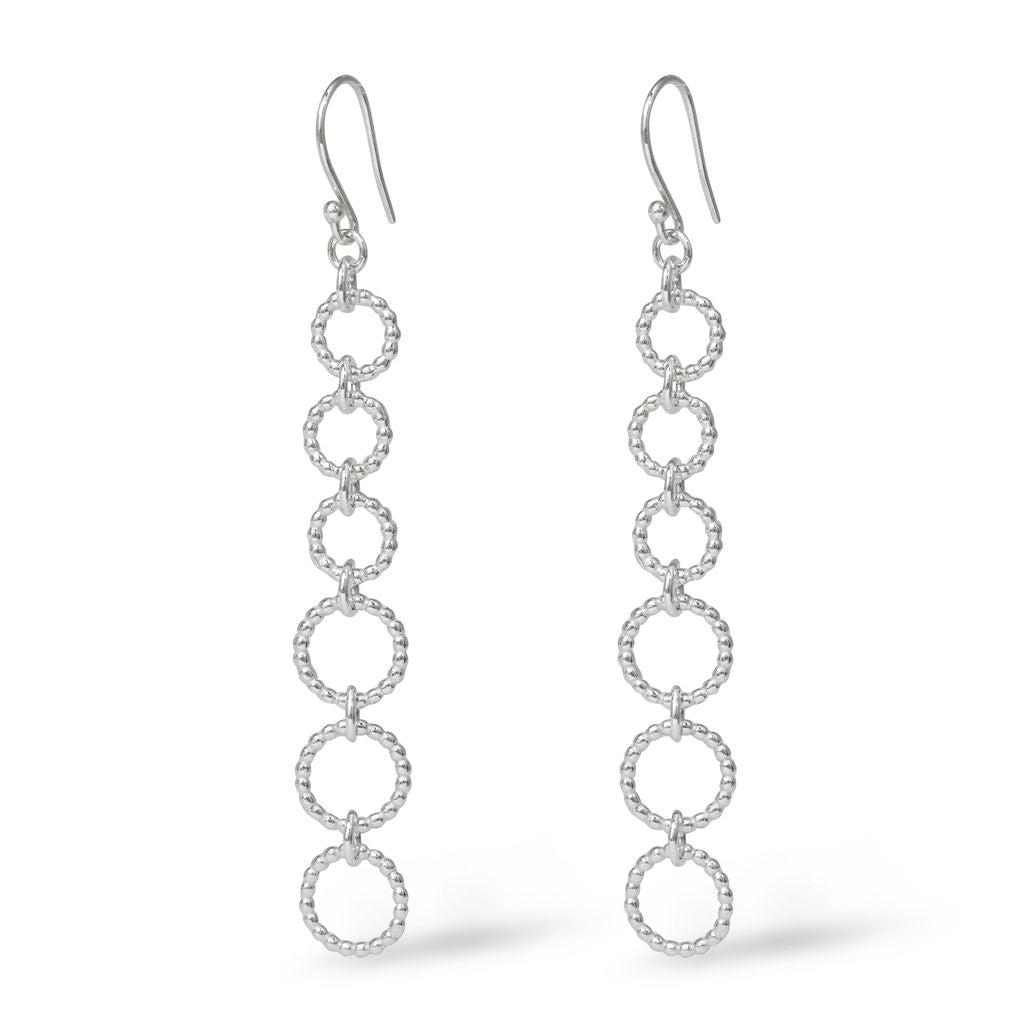 Hoop Earrings - Silver - Long