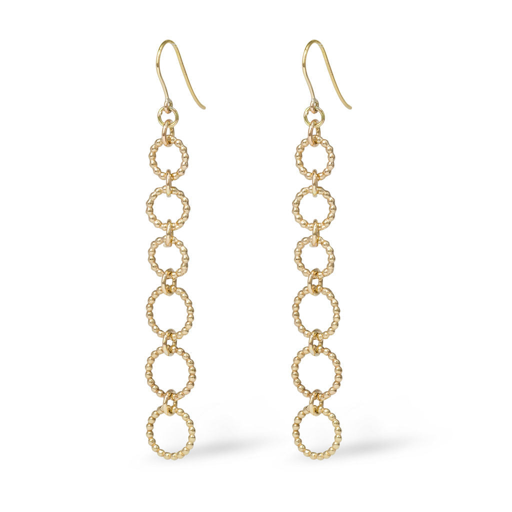 Hoop - Hook Earrings - Gold - Long
