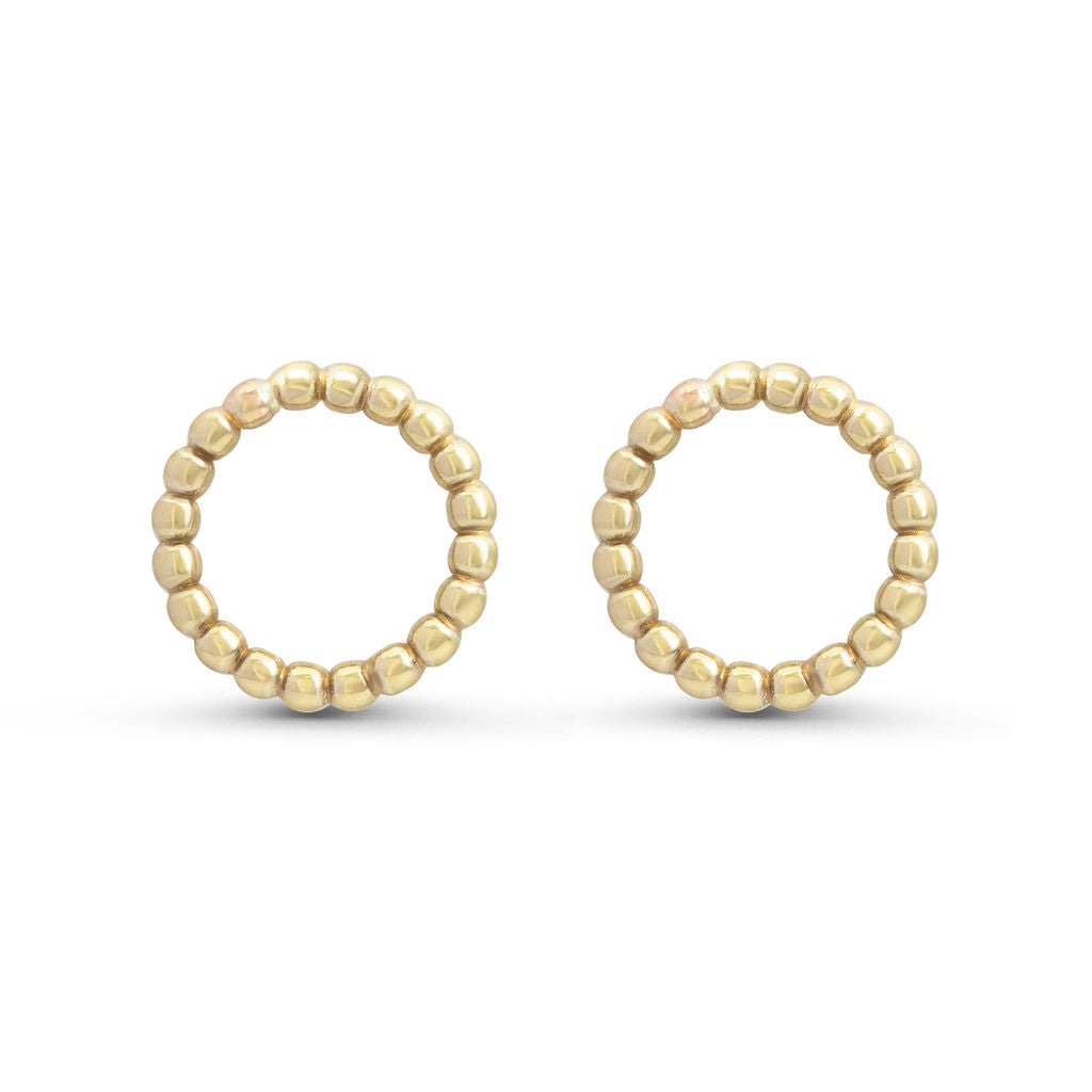 Hoop - Stud Earrings - Gold - Large