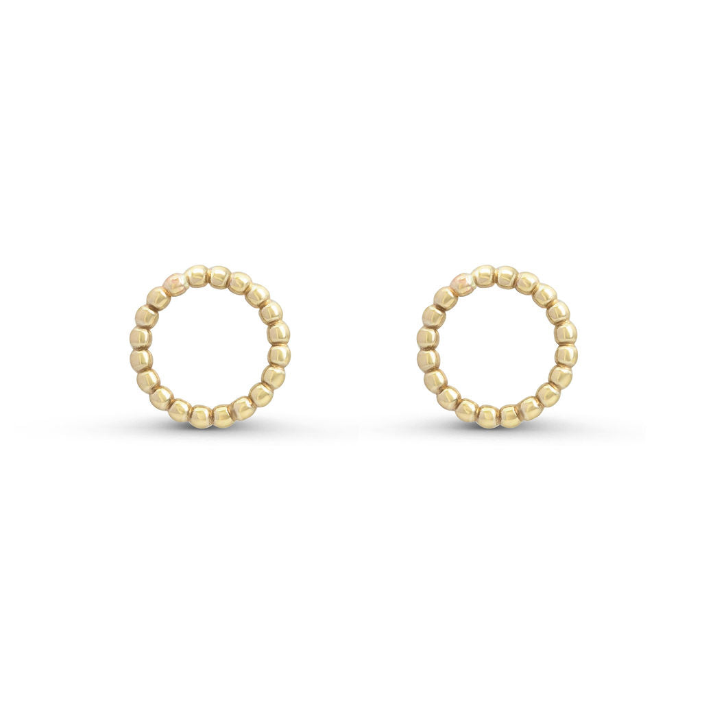Hoop - Stud Earrings - Gold - Small