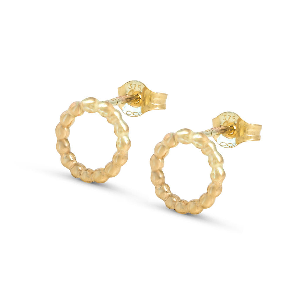 Hoop Stud Earrings - Gold - Small