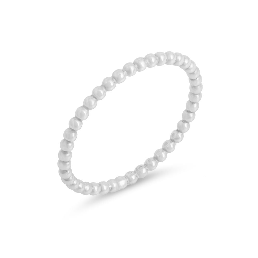 Hoop - Ring - Silver - Beaded