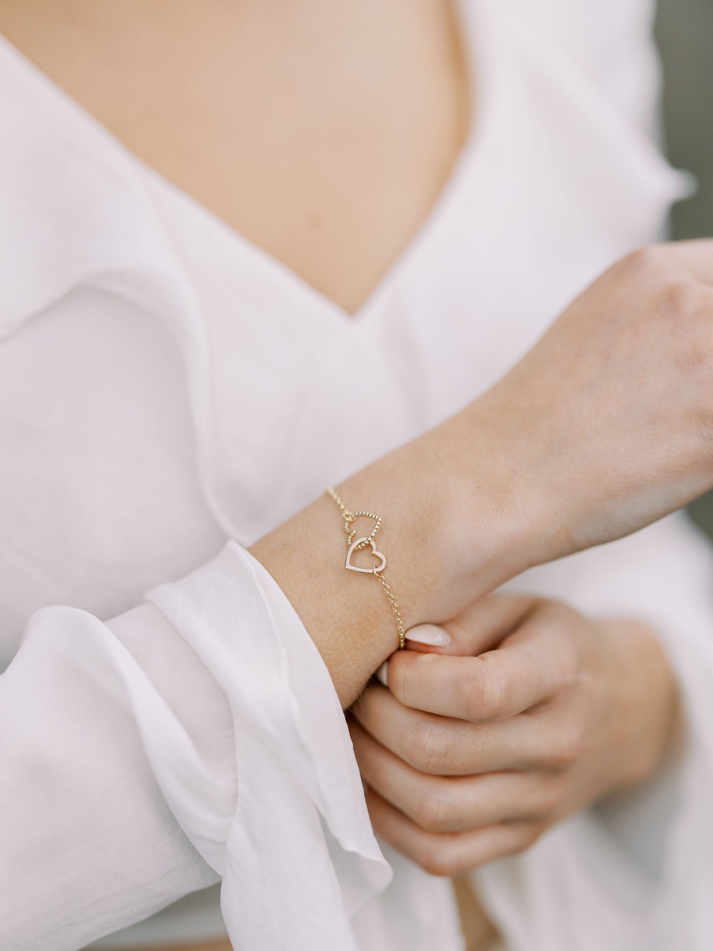 Cariad - Bracelet - Gold - 2 Hearts
