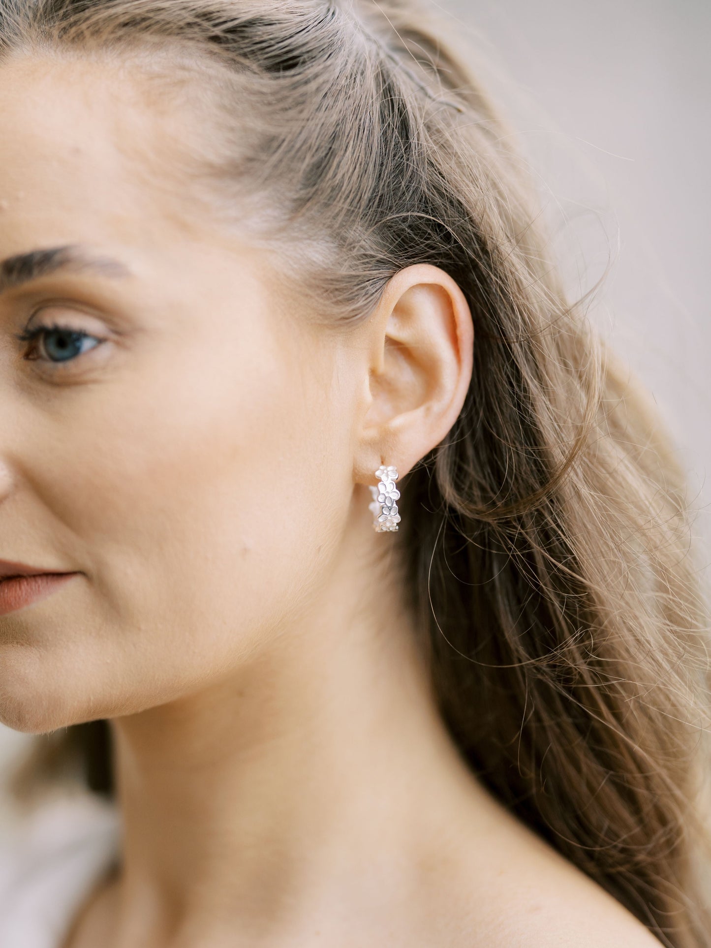 Blossom - Stud Earrings - Wide Hoops