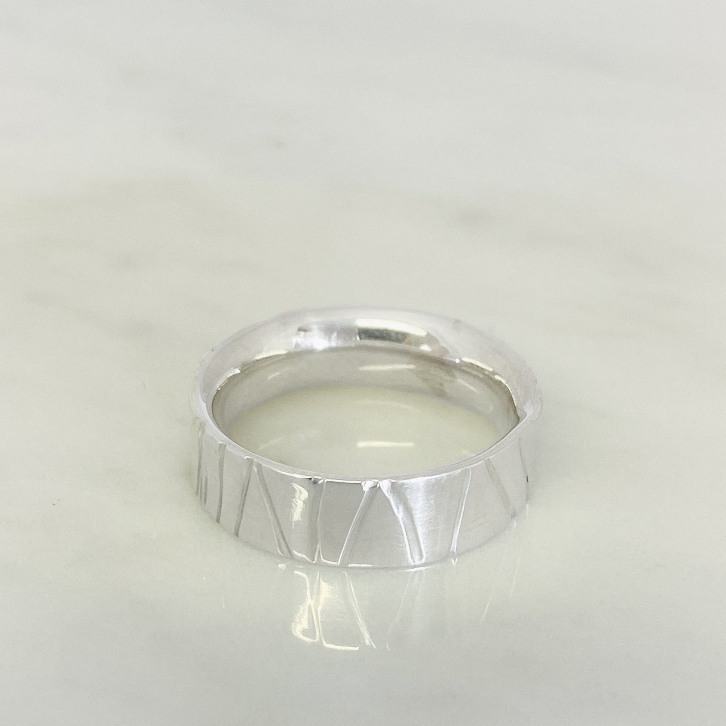Platinum Hand Drawn Wedding Ring
