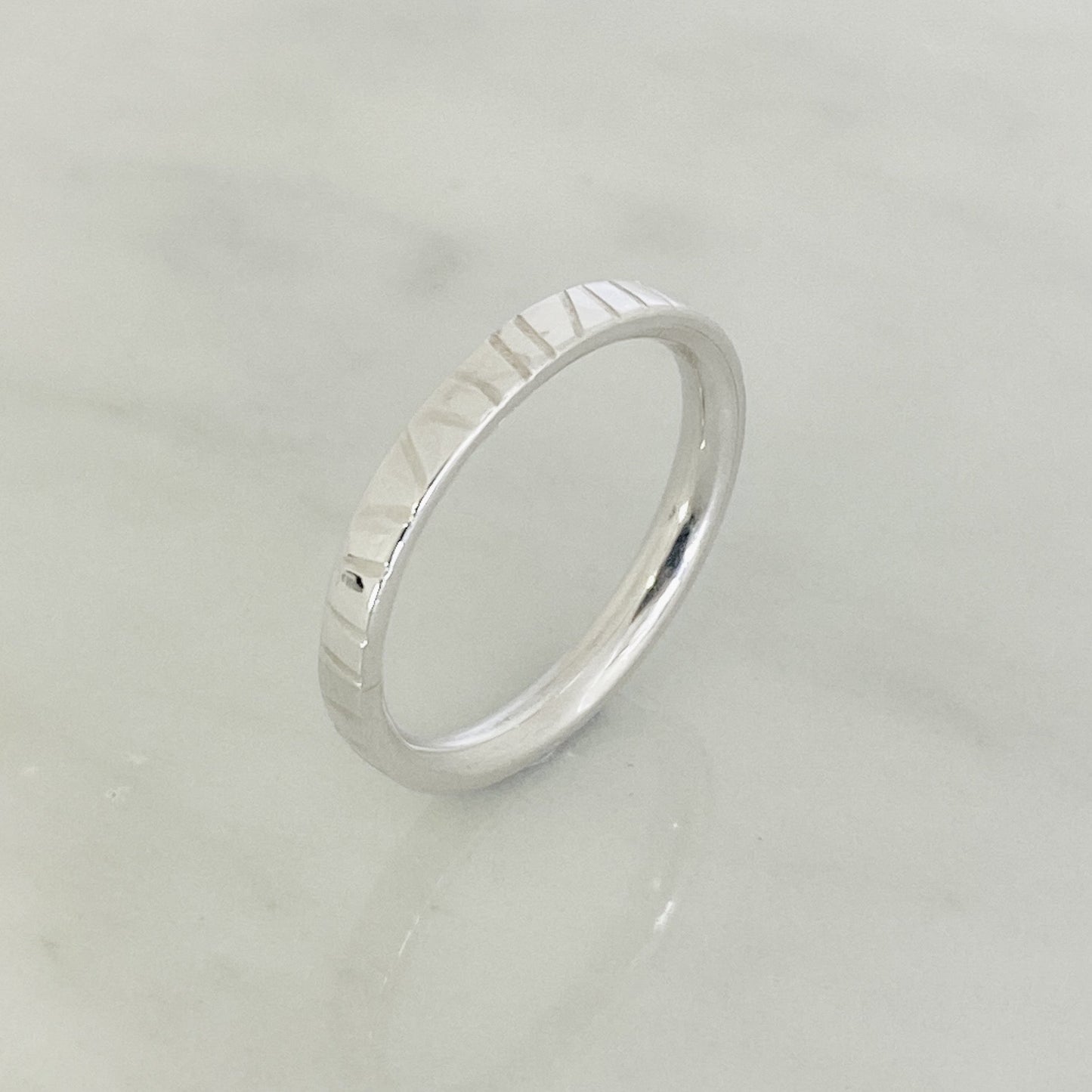 Platinum Hand Drawn Wedding Ring