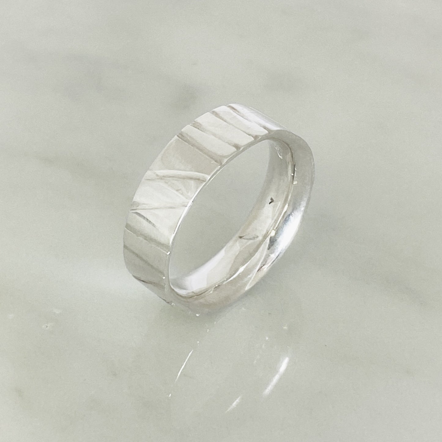 Platinum Hand Drawn Wedding Ring