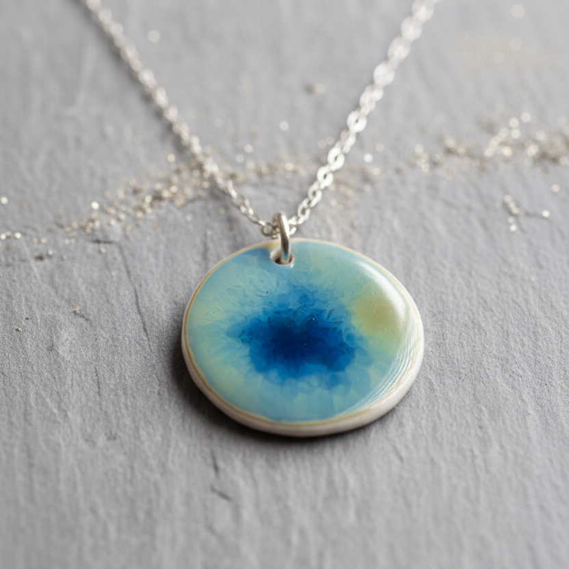Ocean Glaze Disc Necklace
