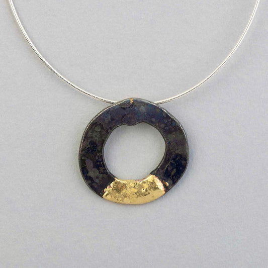 Iron Hammered Hoop Pendant