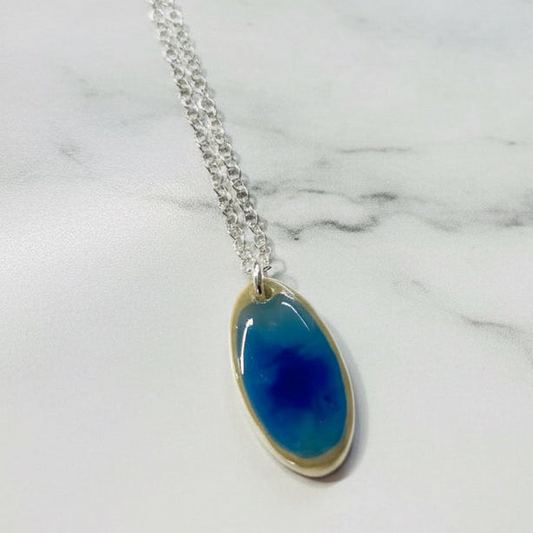 Ocean Glaze Oval Necklace - Small