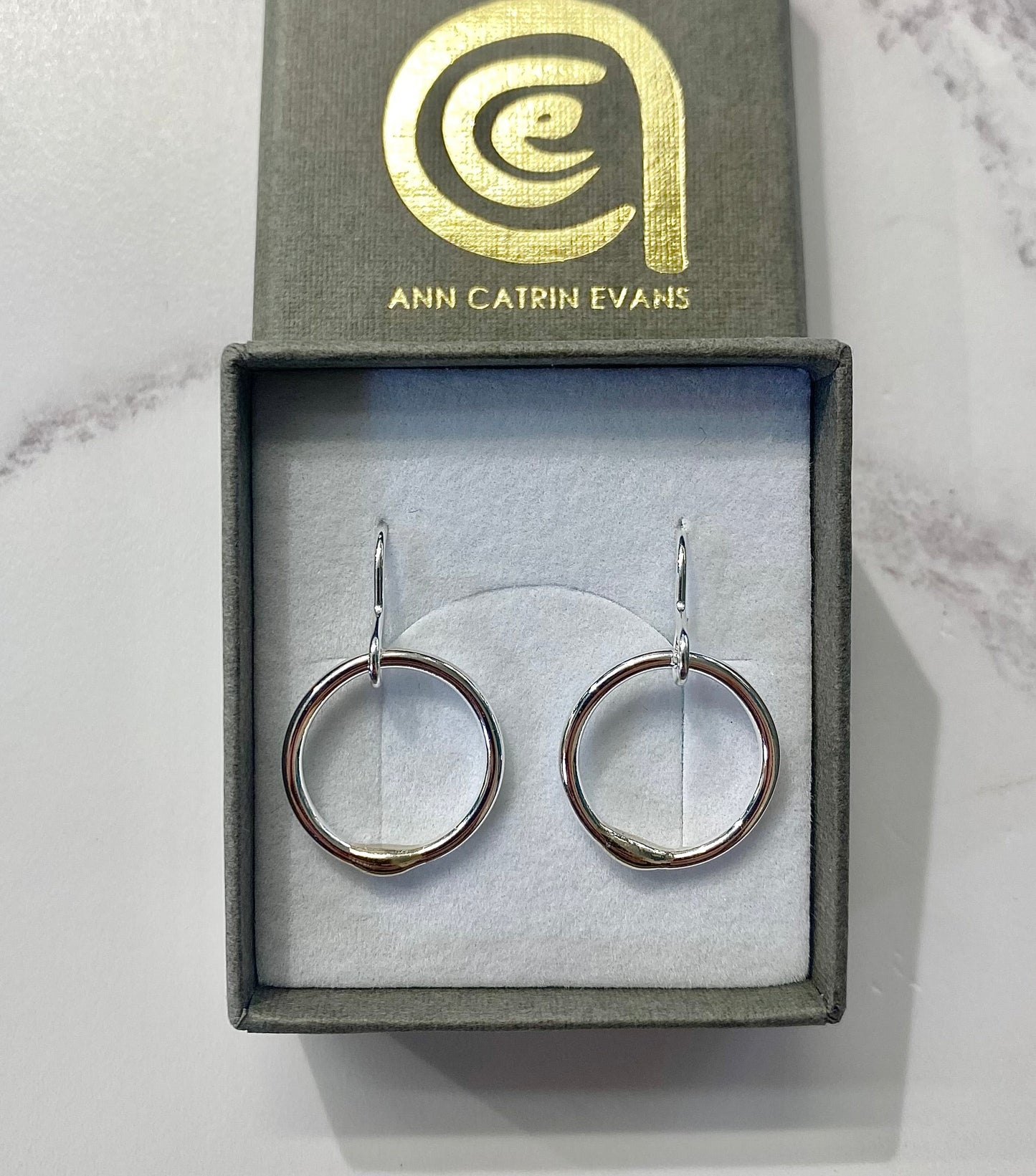 'Gwlith' Circle Earrings
