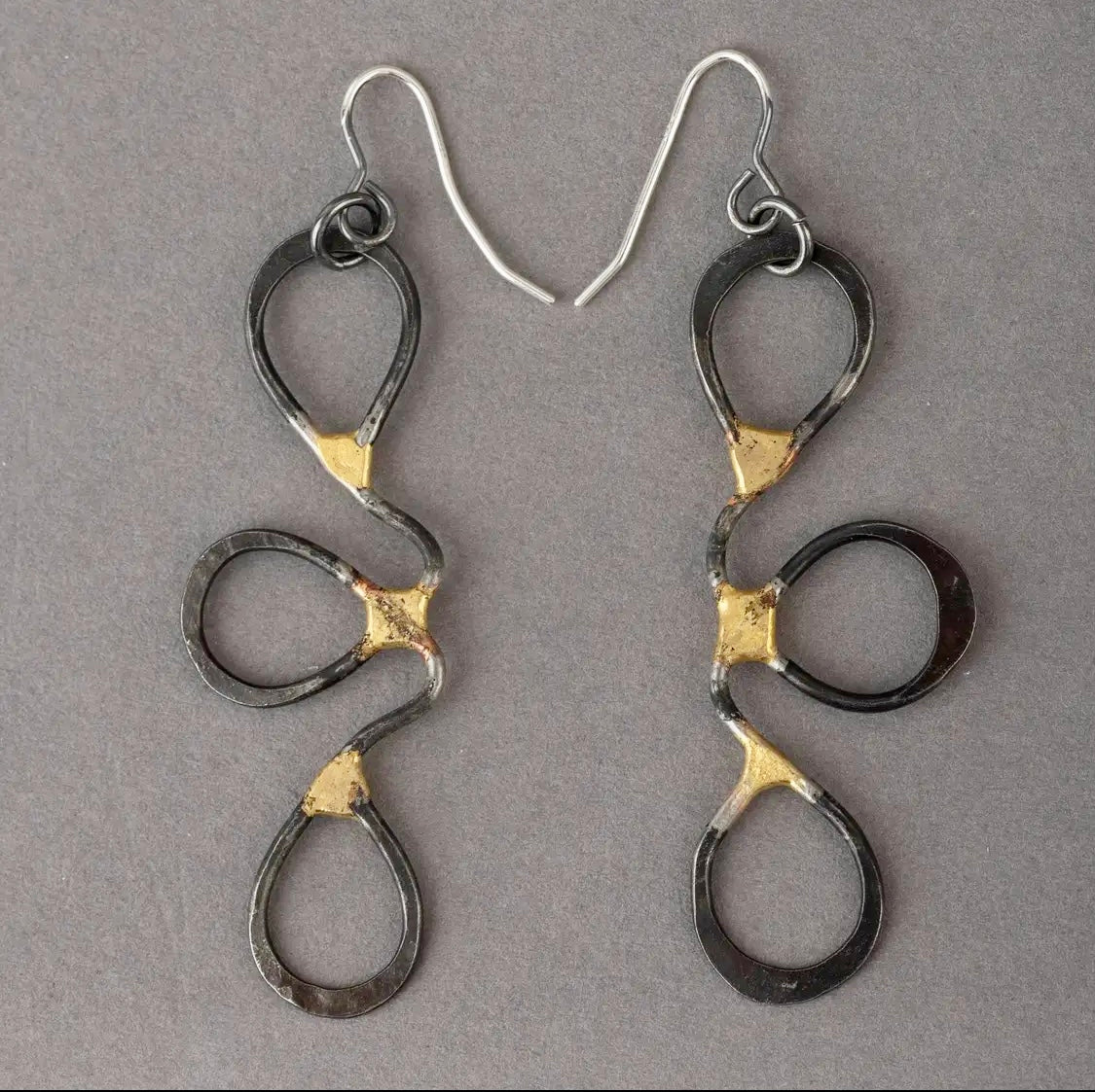 Squiggle Iron Hammered Earrings