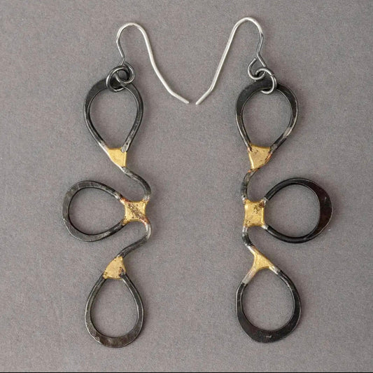 Squiggle Iron Hammered Earrings