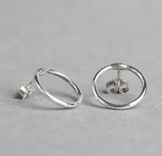 'Gwlith' Circle Stud Earrings