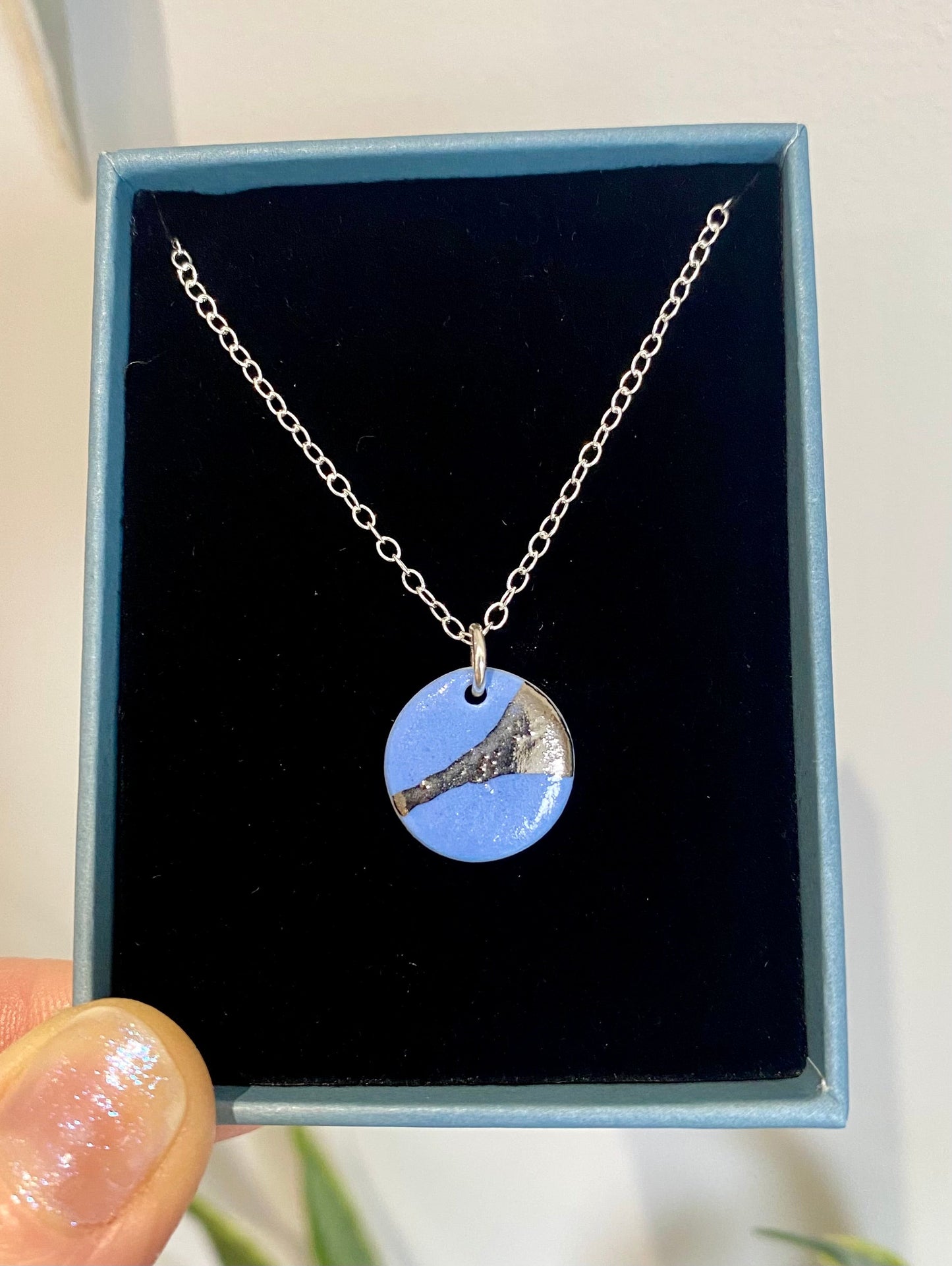 Disc Necklace with Platinum Detailing