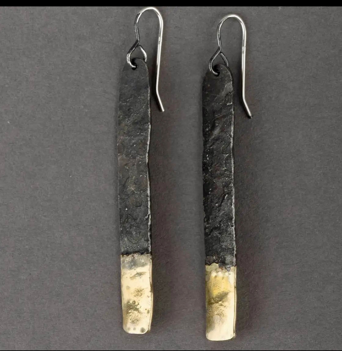 ‘Amrwd’ Iron and Brass Earrings