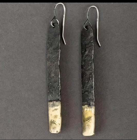 ‘Amrwd’ Iron and Brass Earrings