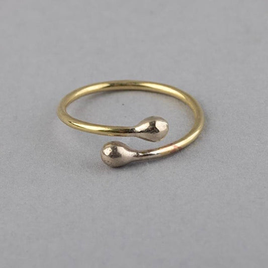 Gwlith Brass and Silver Torque Ring