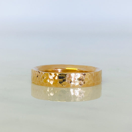 Rose Gold Dimpled Wedding Ring