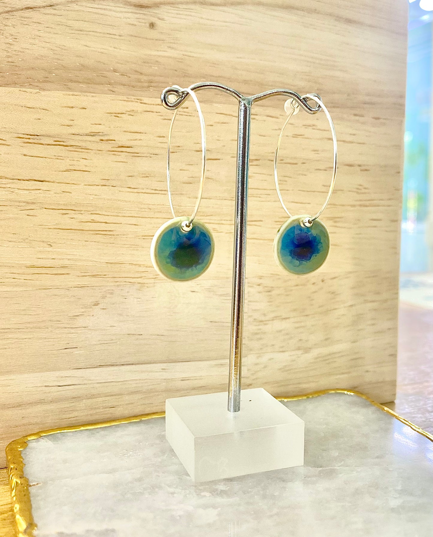 Ocean Glaze Hoop Earrings
