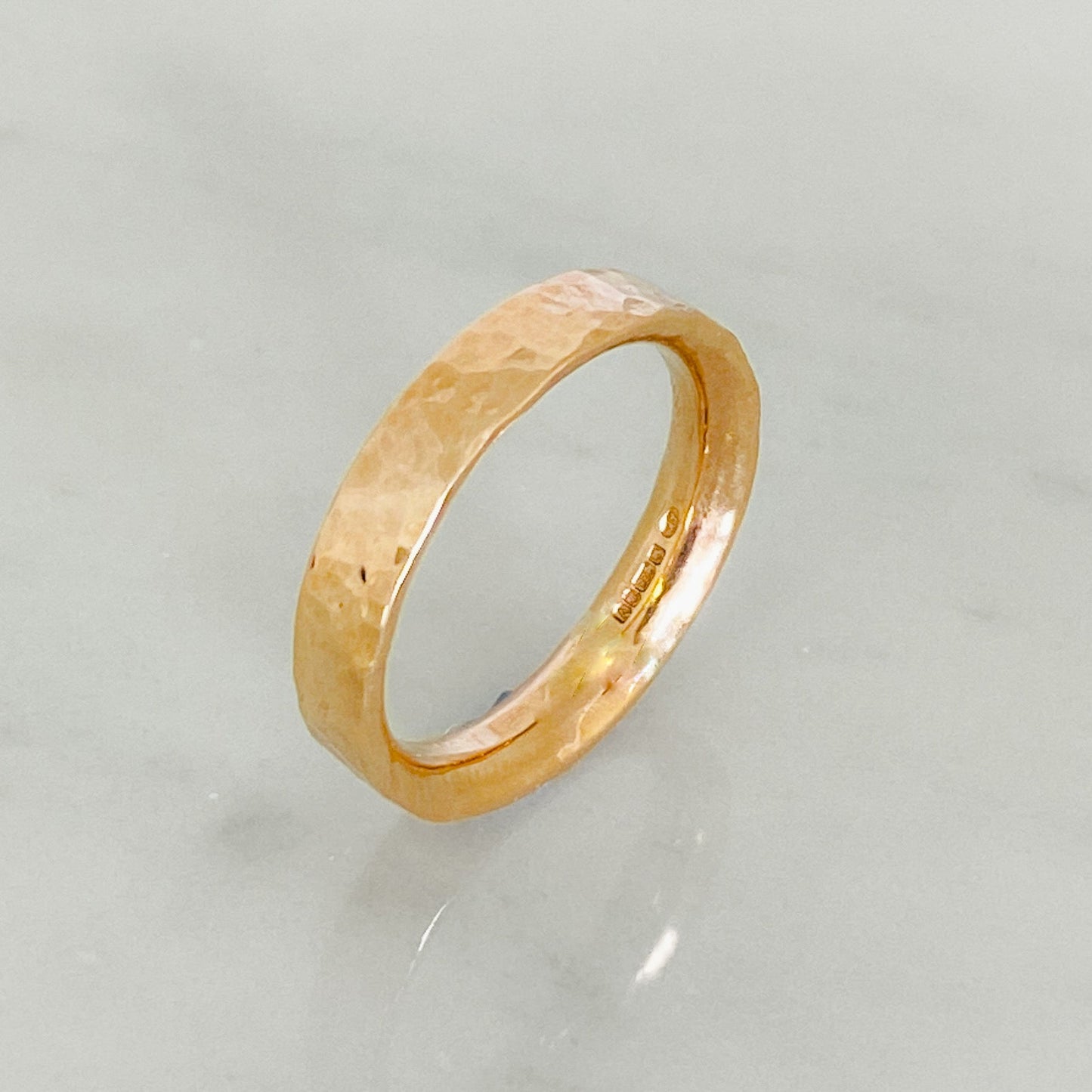 Rose Gold Dimpled Wedding Ring