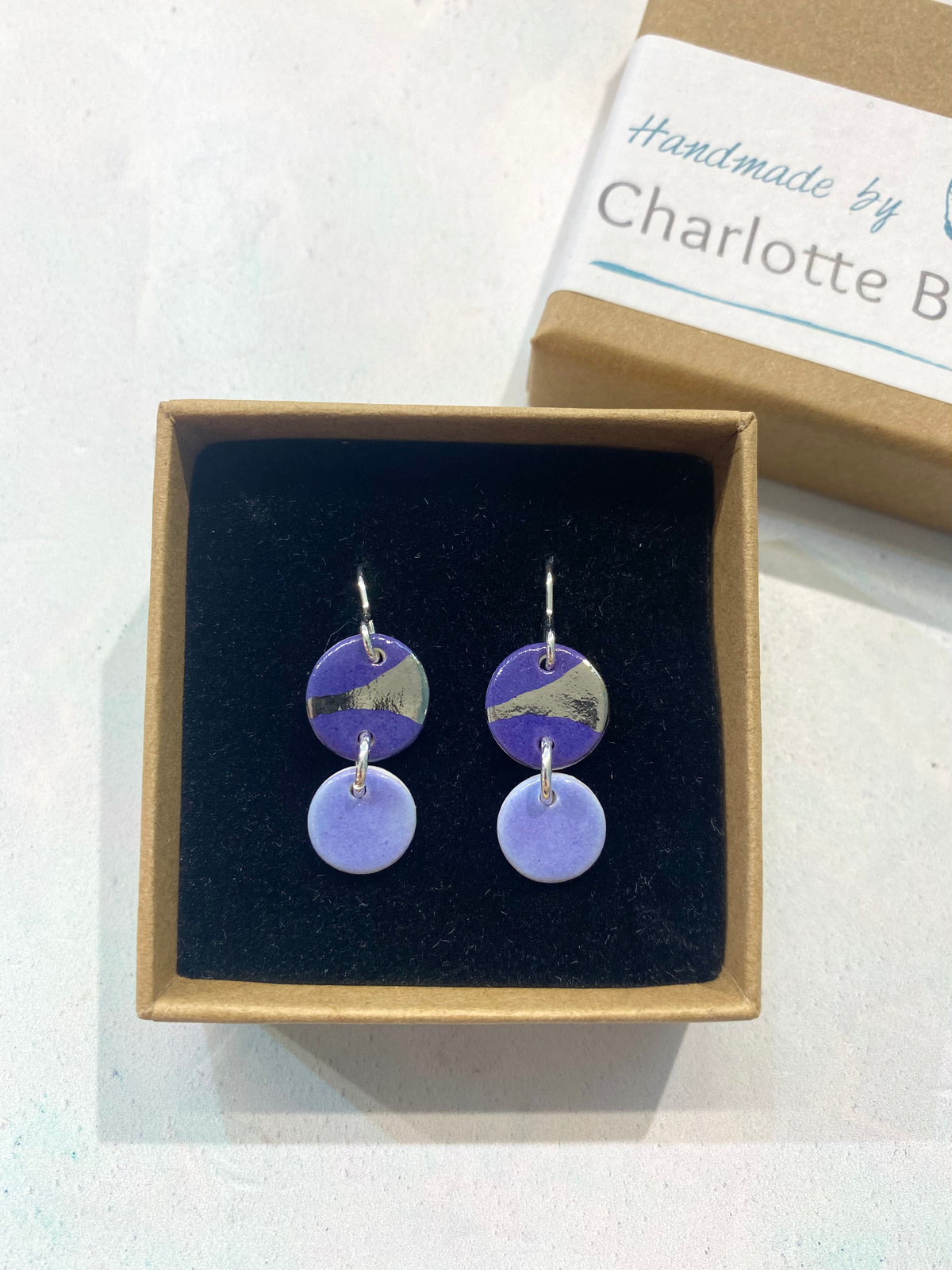 Disc Earrings with Platinum Detailing