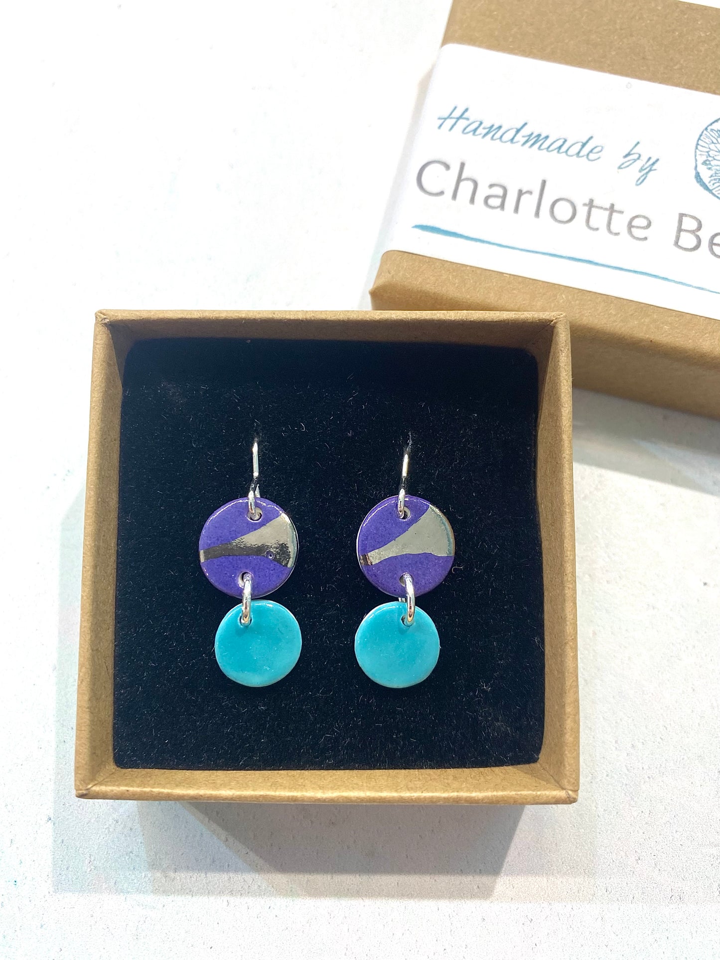 Disc Earrings with Platinum Detailing