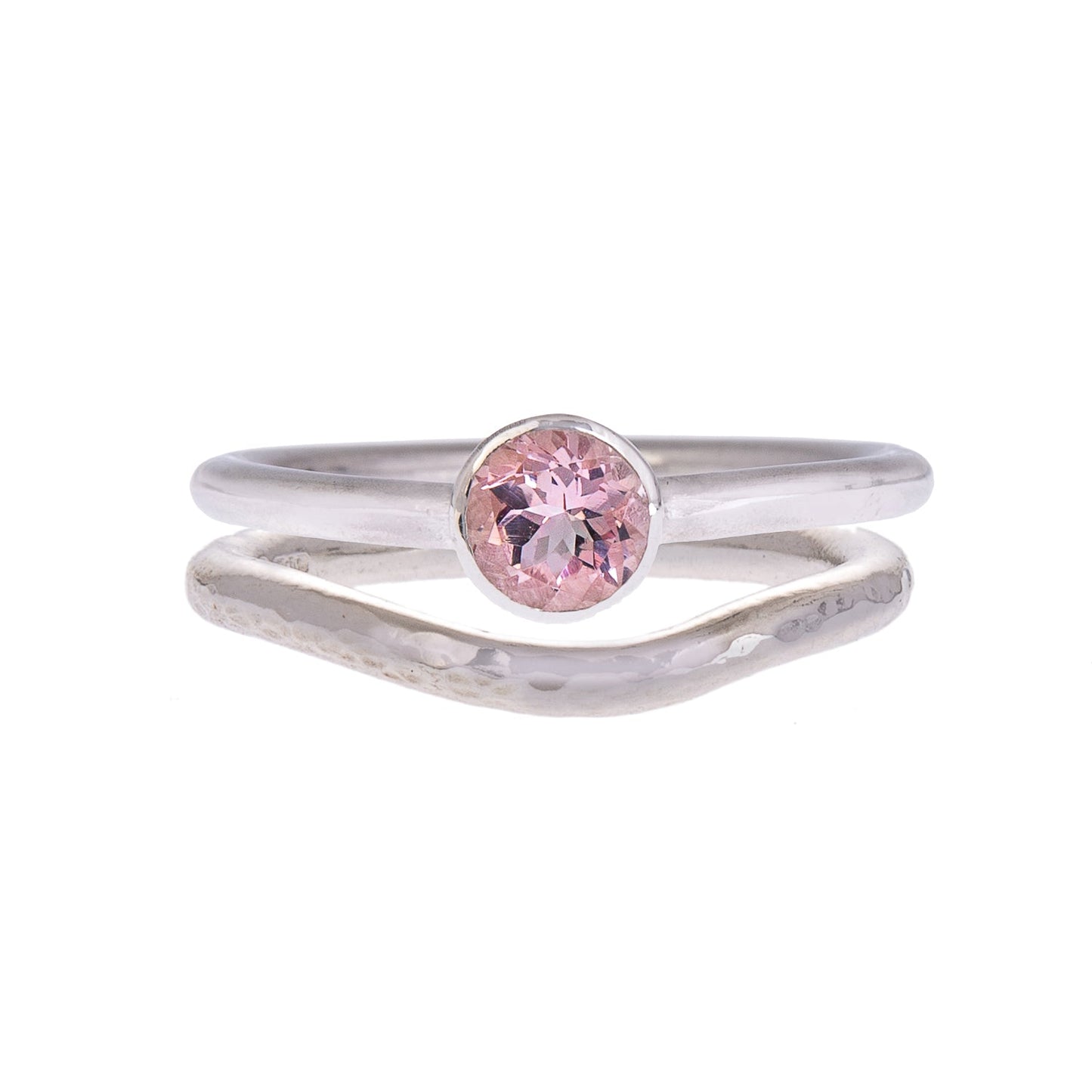 White Gold and Morganite Nestle Ring