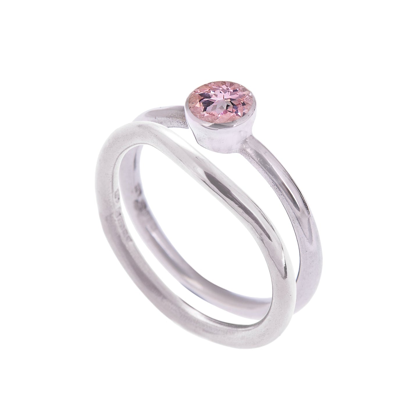 White Gold and Morganite Nestle Ring