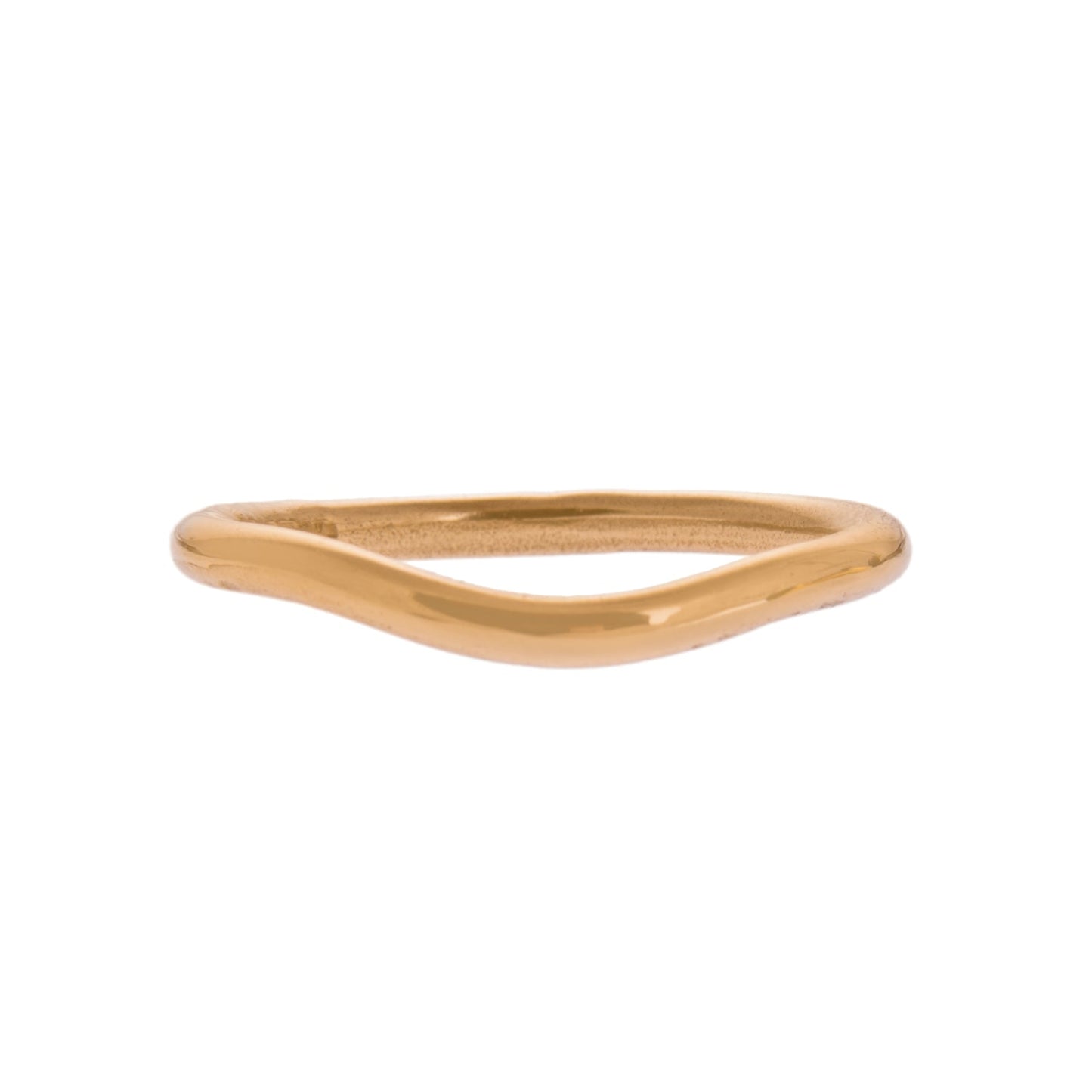 Gold Curve Wedding Band