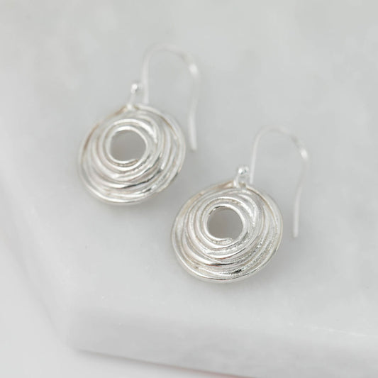 Wrapped Earrings - Medium Silver