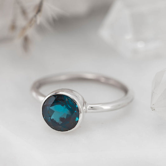 Silver with London Blue Topaz Nestle Ring